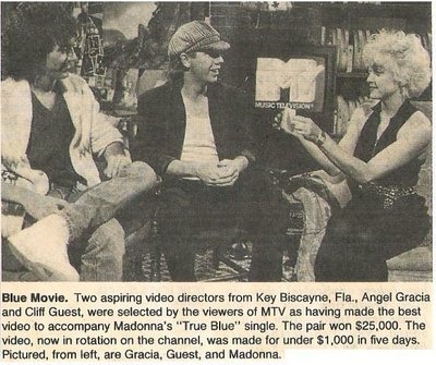 Madonna / With Winners of True Blue Make My Video Contest | Magazine Photo with Caption | October 1986