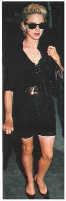 Madonna / Walking Down Sidewalk - Dressed in All Black, Sunglasses | Magazine Photo | 1986