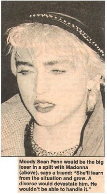 Madonna / Moody Sean Penn Would Be Big Loser | Newspaper Photo with Caption | 1987