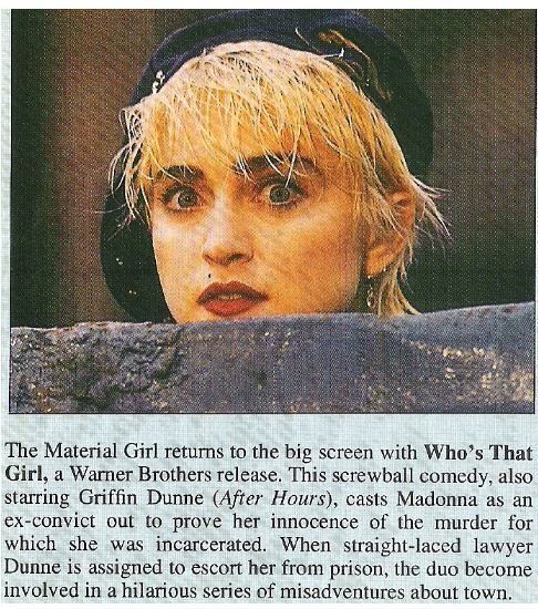Madonna / Who&#39;s That Girl - The Material Girl Returns to the Big Screen | Magazine Article with Photo | 1987