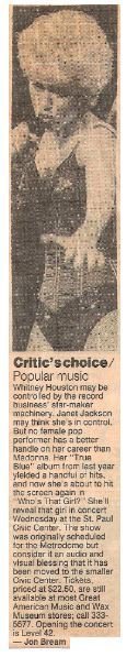 Madonna / Critic's Choice - Popular Music | Newspaper Article with Photo | July 1987