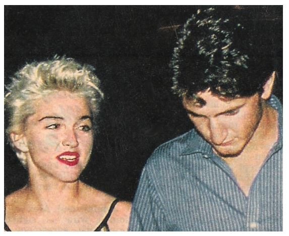 Madonna / Sean in Blue Shirt - Madonna at Left | Magazine Photo | 1986 | with Sean Penn