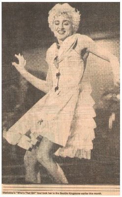 Madonna / Seattle, WA - Kingdome | Newspaper Photo with Caption | July 15, 1987