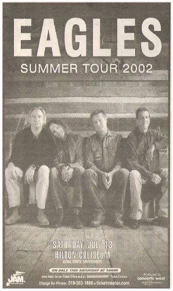Eagles / Summer Tour 2002 - Iowa State University | Newspaper Ad | July 13, 2002