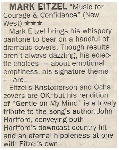 Eitzel, Mark / Music for Courage + Confidence | Newspaper Review | May 2002