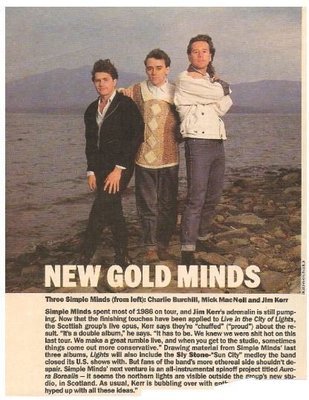 Simple Minds / New Gold Minds | Magazine Article with Photo | May 1987