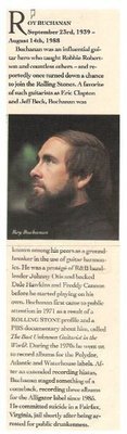 Buchanan, Roy / Obituary - Rolling Stone | Magazine Article with Photo | August 1988