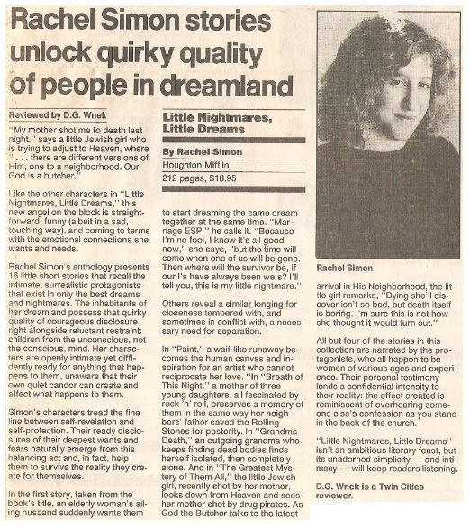 Simon, Rachel / Little Nightmares, Little Dreams | Newspaper Review | September 1990