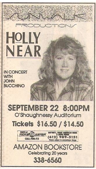 Near, Holly / O'Shaughnessy Auditorium - St. Paul, MN | Newspaper Ad | September 1990