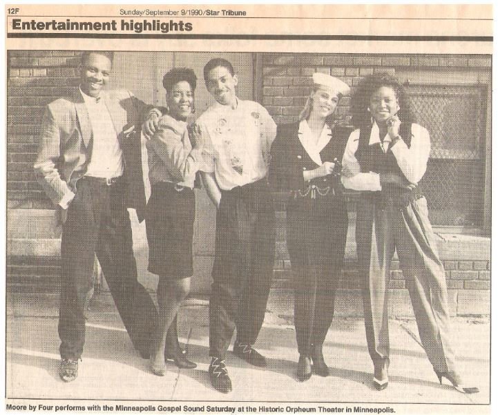 Moore By Four / Orpheum Theater - Minneapolis, MN | Newspaper Photo with Caption | September 1990