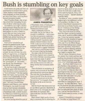Bush, George W. / Bush Is Stumbling On Key Goals | June 2002