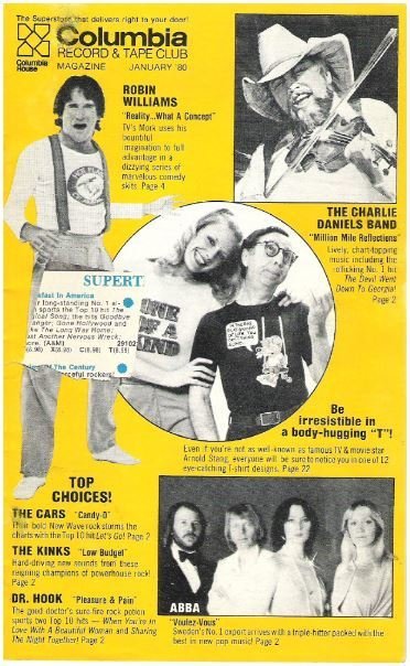 Columbia Record + Tape Club | Abba - Charlie Daniels Band - Robin Williams | Catalog | January 1980