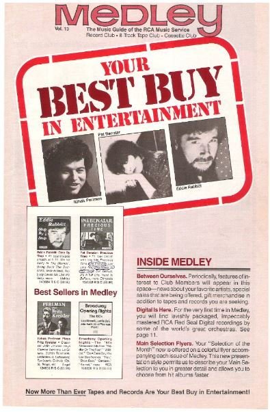 Medley (RCA Music Service) / Your Best Buy in Entertainment | Catalog | Vol. 13 | 1982