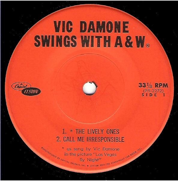 Damone, Vic / Vic Damone Swings with A+W | Capitol Custom PB-2272-3 | EP, 7" Vinyl | 1963