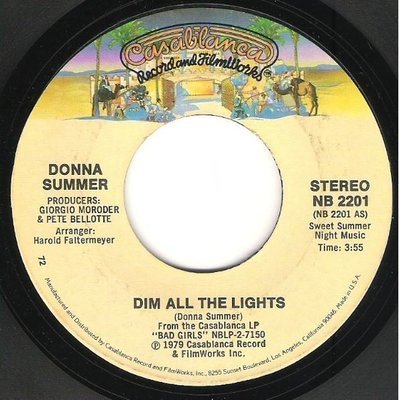 Summer, Donna / Dim All the Lights | Casablanca NB-2201 | Single, 7&quot; Vinyl | August 1979