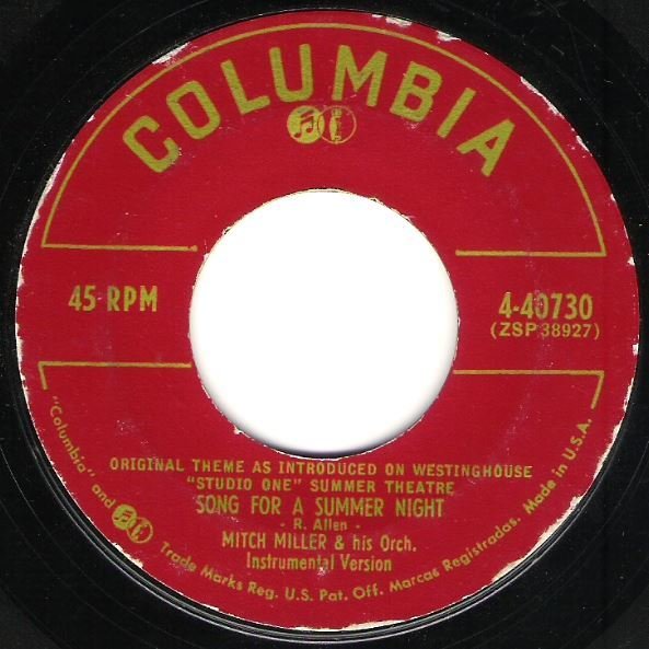 Miller, Mitch / Song for a Summer Night | Columbia 4-40730 | Single, 7&quot; Vinyl | July 1956