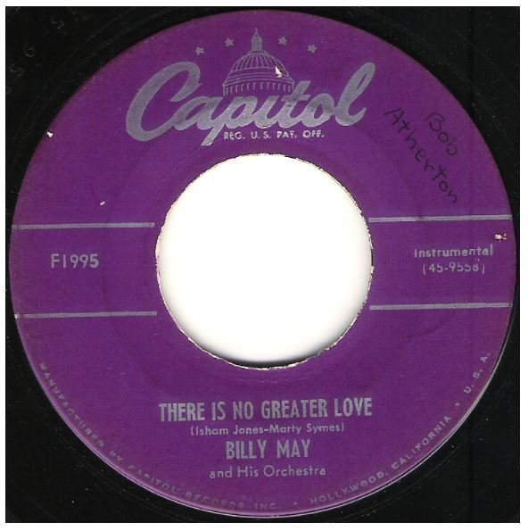 May, Billy / There Is No Greater Love | Capitol F-1995 | Single, 7&quot; Vinyl | March 1952