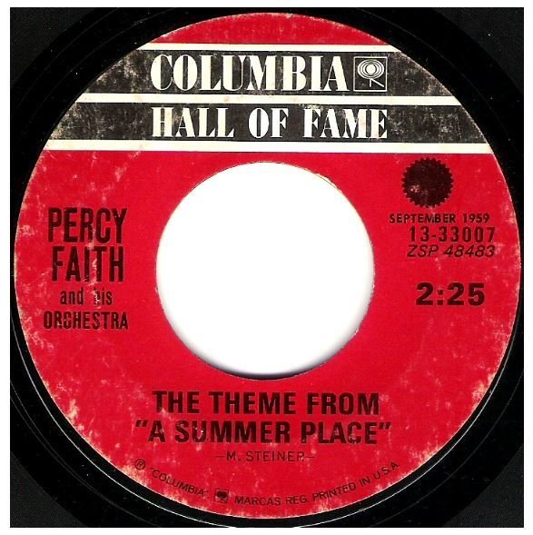 Faith, Percy / The Theme From "A Summer Place" | Columbia 13-33007 | Single, 7" Vinyl | 1962 | Hall of Fame Series