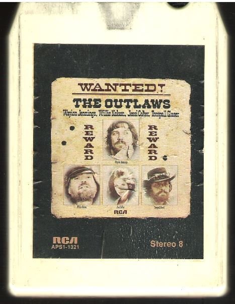 Jennings, Waylon (+ Willie Nelson, Jessi Colter, Tompall Glaser) / Wanted! The Outlaws | RCA APS1-1321 | White Shell | 8-Track Tape | January 1976