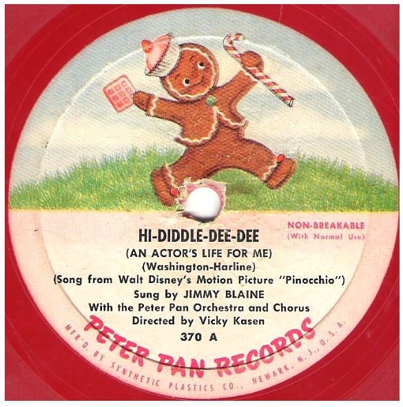 Blaine, Jimmy / Hi-Diddle-Dee-Dee | Peter Pan Records 307 | EP, 7" Vinyl | Red Vinyl
