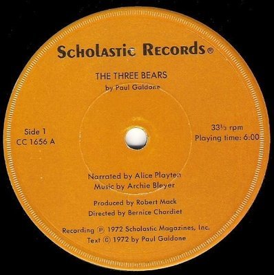 Playten, Alice / The Three Bears | Scholastic CC-1656 | Single, 7&quot; Vinyl | 1972