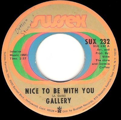 Gallery / Nice To Be With You | Sussex SUX-232 | Single, 7&quot; Vinyl | February 1972