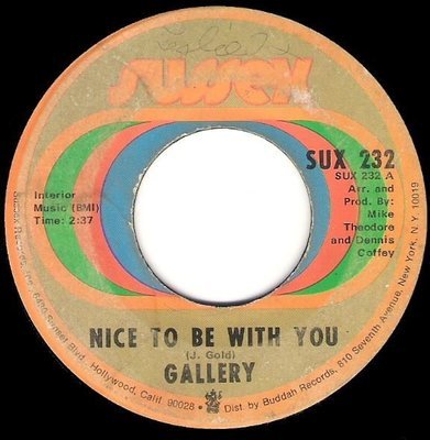 Gallery / Nice To Be With You | Sussex SUX-232 | Single, 7&quot; Vinyl | February 1972