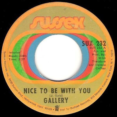 Gallery / Nice To Be With You | Sussex SUX-232 | Single, 7&quot; Vinyl | February 1972