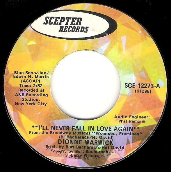 Warwick, Dionne / I&#39;ll Never Fall in Love Again | Scepter SCE-12273 | Single, 7&quot; Vinyl | December 1969