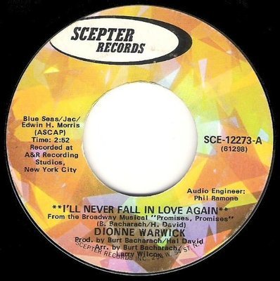 Warwick, Dionne / I&#39;ll Never Fall in Love Again | Scepter SCE-12273 | Single, 7&quot; Vinyl | December 1969