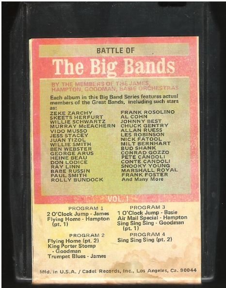 Various Artists / Battle of the Big Bands - Vol. 1 | Bright Orange BO-8720 | Black Shell | 8-Track Tape