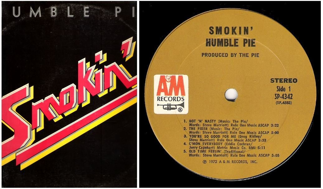 Humble Pie / Smokin' | A+M SP-4342 | Album (12" Vinyl) | March 1972