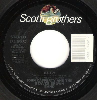 Cafferty, John (+ The Beaver Brown Band) / C-I-T-Y | Scotti Brothers ZS4-05452 | Single, 7&quot; Vinyl | July 1985