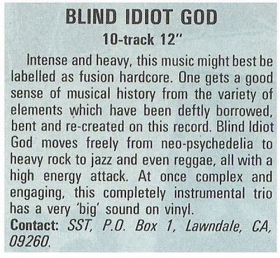 Blind Idiot God / Blind Idiot God / 1987