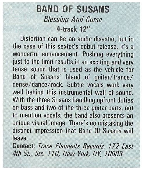 Band of Susans / Blessing and Curse | Magazine Review | December 1987