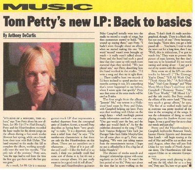 Petty, Tom / Tom Petty&#39;s New LP: Back to Basics | Magazine Article | May 1987