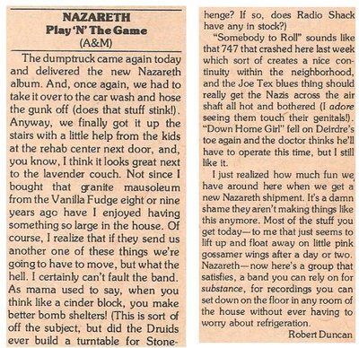 Nazareth / Play &#39;N&#39; the Game | March 1977 | by Robert Duncan