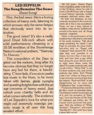 Led Zeppelin / The Song Remains the Same | March 1977