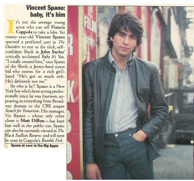Spano, Vincent / Vincent Spano: Baby, It's Him | Magazine Article | May 1983