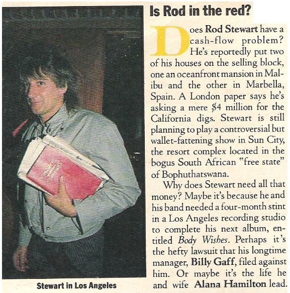 Stewart, Rod / Is Rod in the Red? | Magazine Article | May 1983
