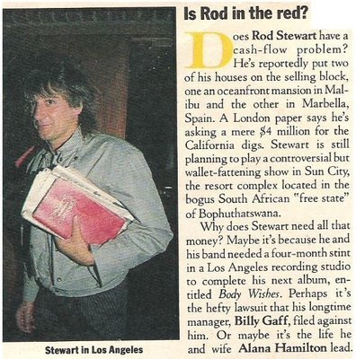 Stewart, Rod / Is Rod in the Red? | Magazine Article | May 1983