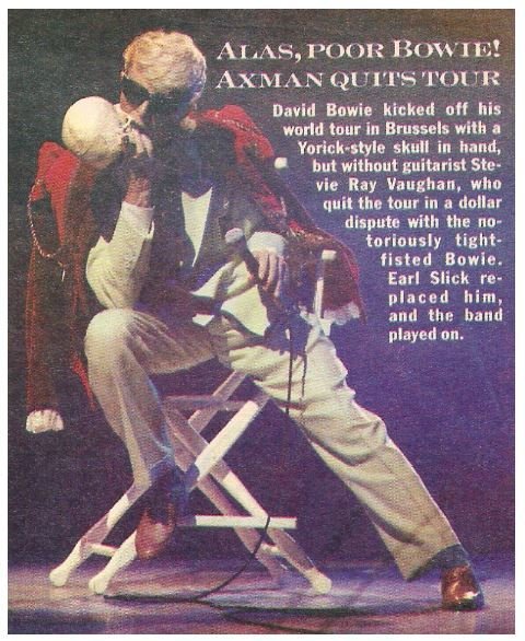 Bowie, David / Alas, Poor Bowie! - Axman Quits Tour | Magazine Article | July 1983