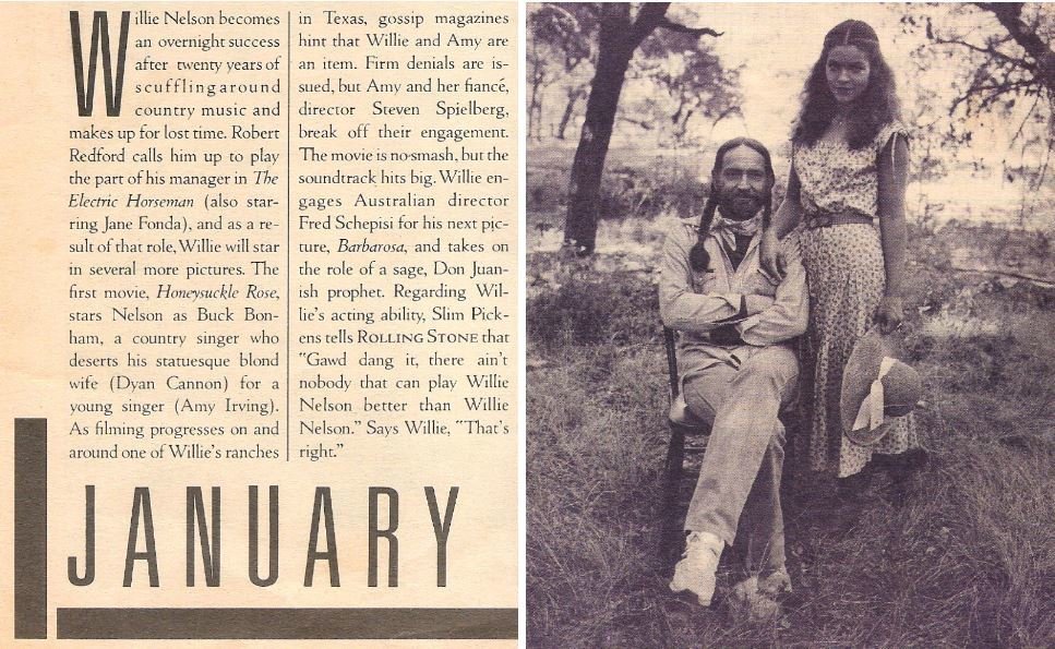 Nelson, Willie / With Amy Irving in Honeysuckle Rose | Magazine Article | January 1980