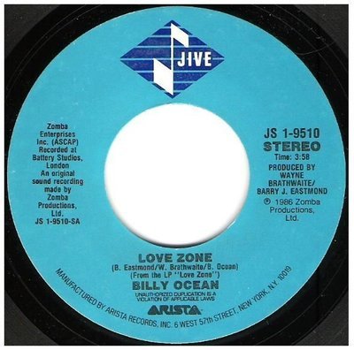 Ocean, Billy / Love Zone | Jive JS 1-9510 | Single, 7&quot; Vinyl | July 1986