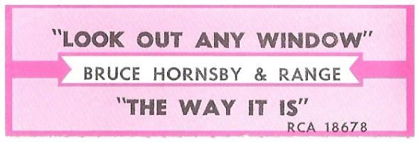 Hornsby, Bruce (+ The Range) / Look Out Any Window | RCA 18678 | Jukebox Title Strip | July 1988