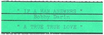 Darin, Bobby / If a Man Answers | Jukebox Title Strip | September 1962