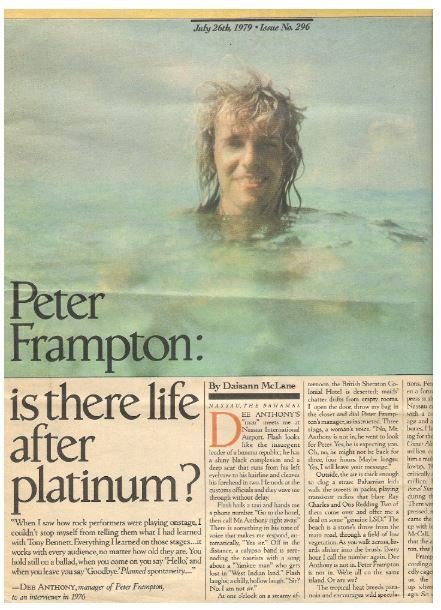 Frampton, Peter / Is There Life After Platinum? | Magazine Article | July 1979 | Part 1