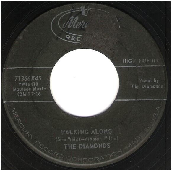 Diamonds, The / Walking Along | Mercury 71366 | Single, 7" Vinyl | September 1958