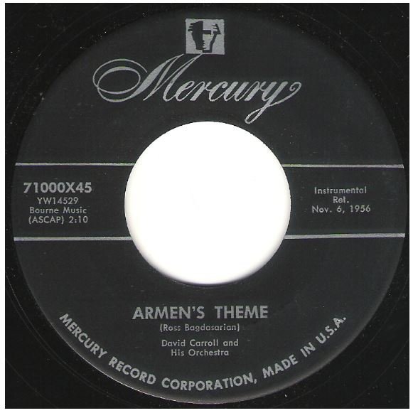 Carroll, David / Armen&#39;s Theme | Mercury 71000 | Single, 7&quot; Vinyl | December 1956