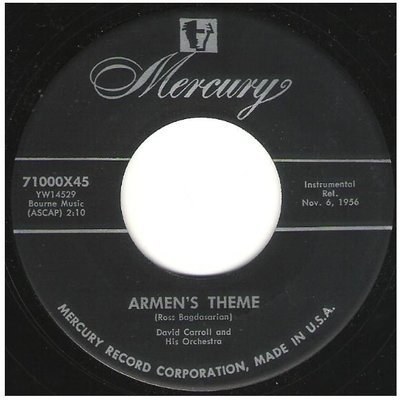 Carroll, David / Armen&#39;s Theme | Mercury 71000 | Single, 7&quot; Vinyl | December 1956